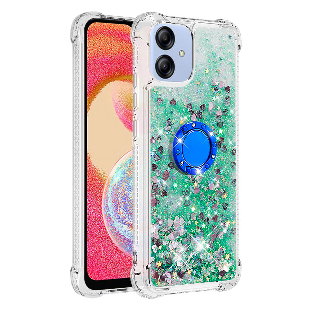 For Samsung Galaxy A04e 4G F04 4G M04 4G YB Quicksand Series-7 Liquid Quicksand TPU Phone Case Ring Kickstand Anti-drop Cover For Samsung Galaxy A04e 4G F04 4G M04 4G YB Quicksand Series-7 Liquid Quicksand TPU Phone Case Ring Kickstand Anti-drop Cover